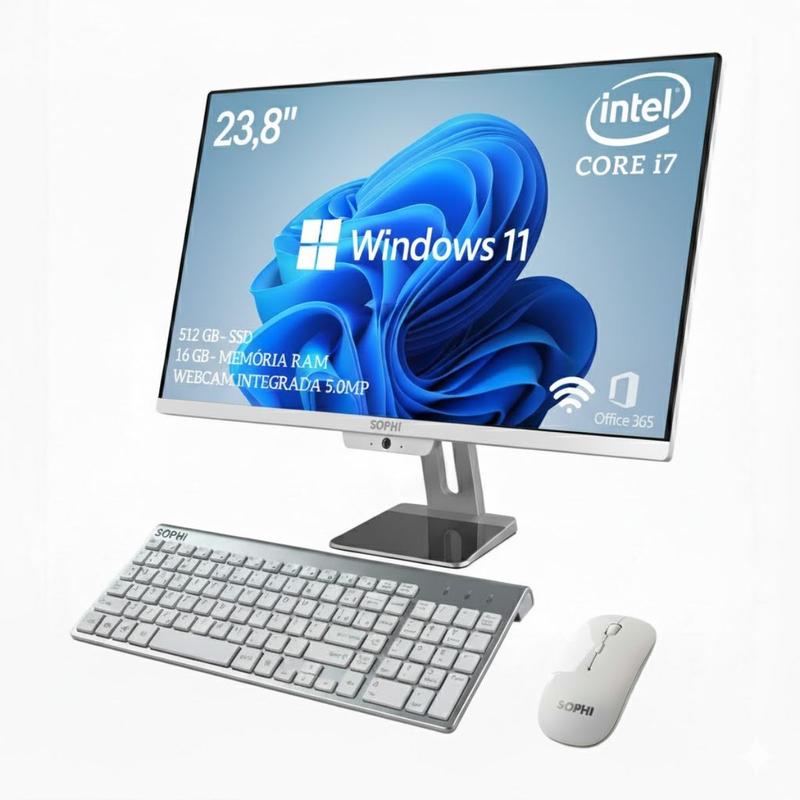 Computador All in One Intel Core I7 Ssd 512gb 16Gb Ram Tela 23,8